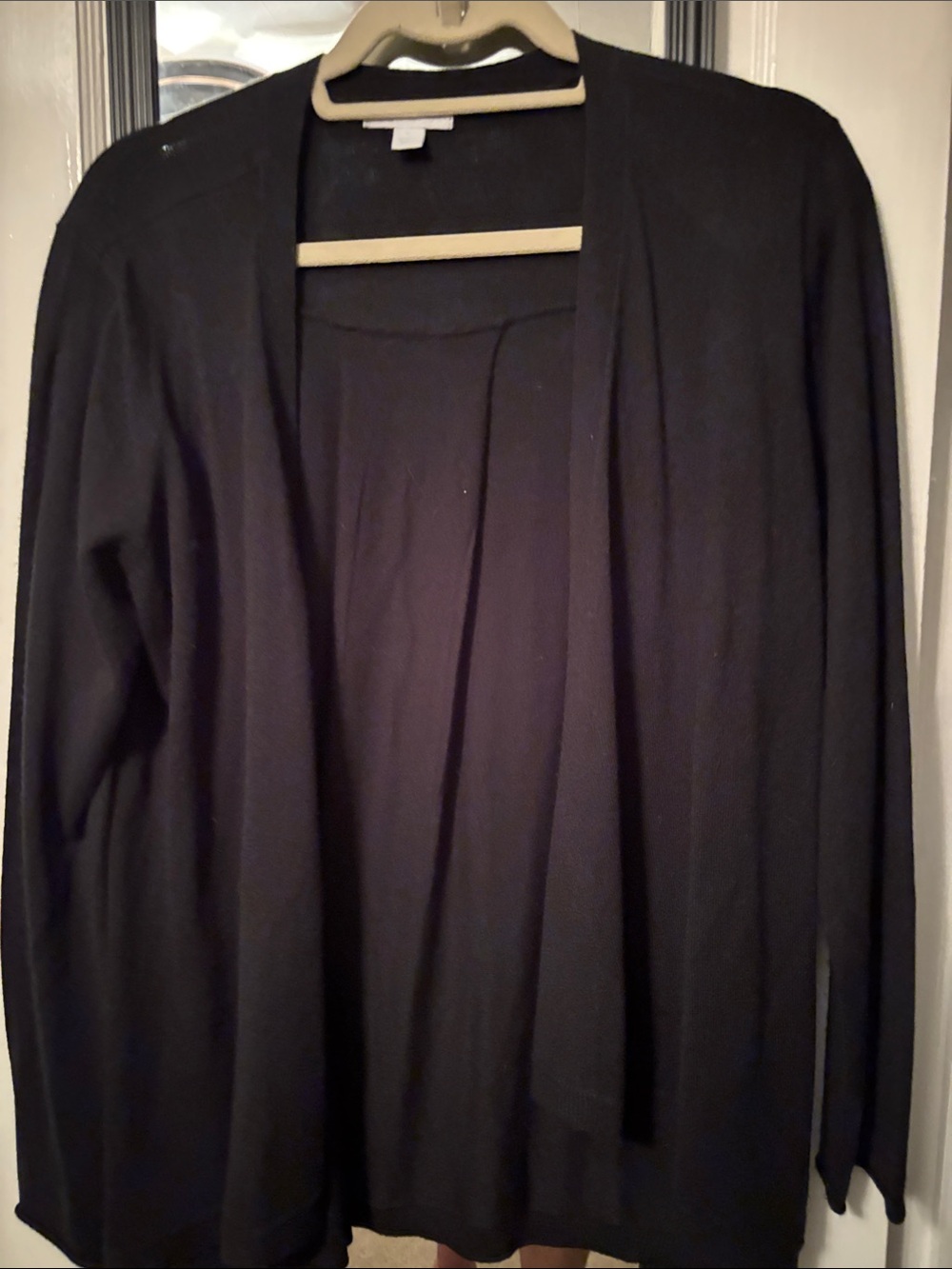 New York & Company Black Open-Front Lightweight Cardigan